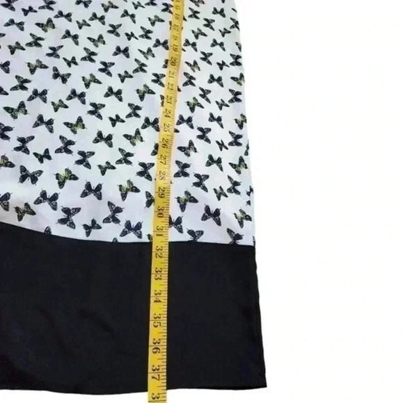 Sisley Dress Butterfly Print Black White Fairy Y2K Shift Dress Fairy Women L - Picture 11 of 11